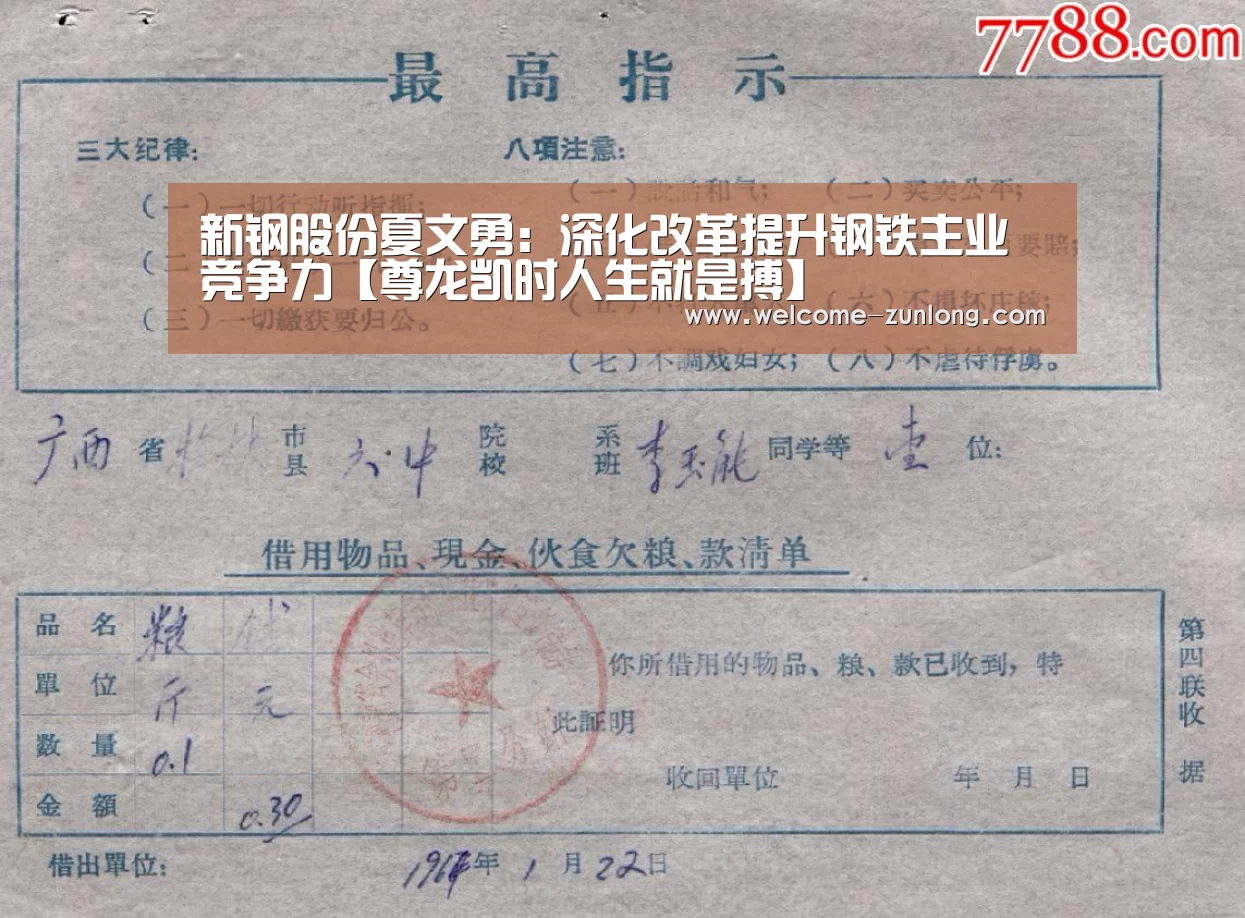 新钢股份夏文勇：深化改革提升钢铁主业竞争
